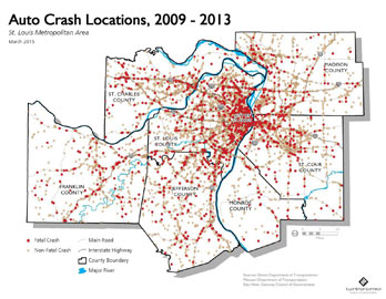 Auto Crash Locations, 2009-2013