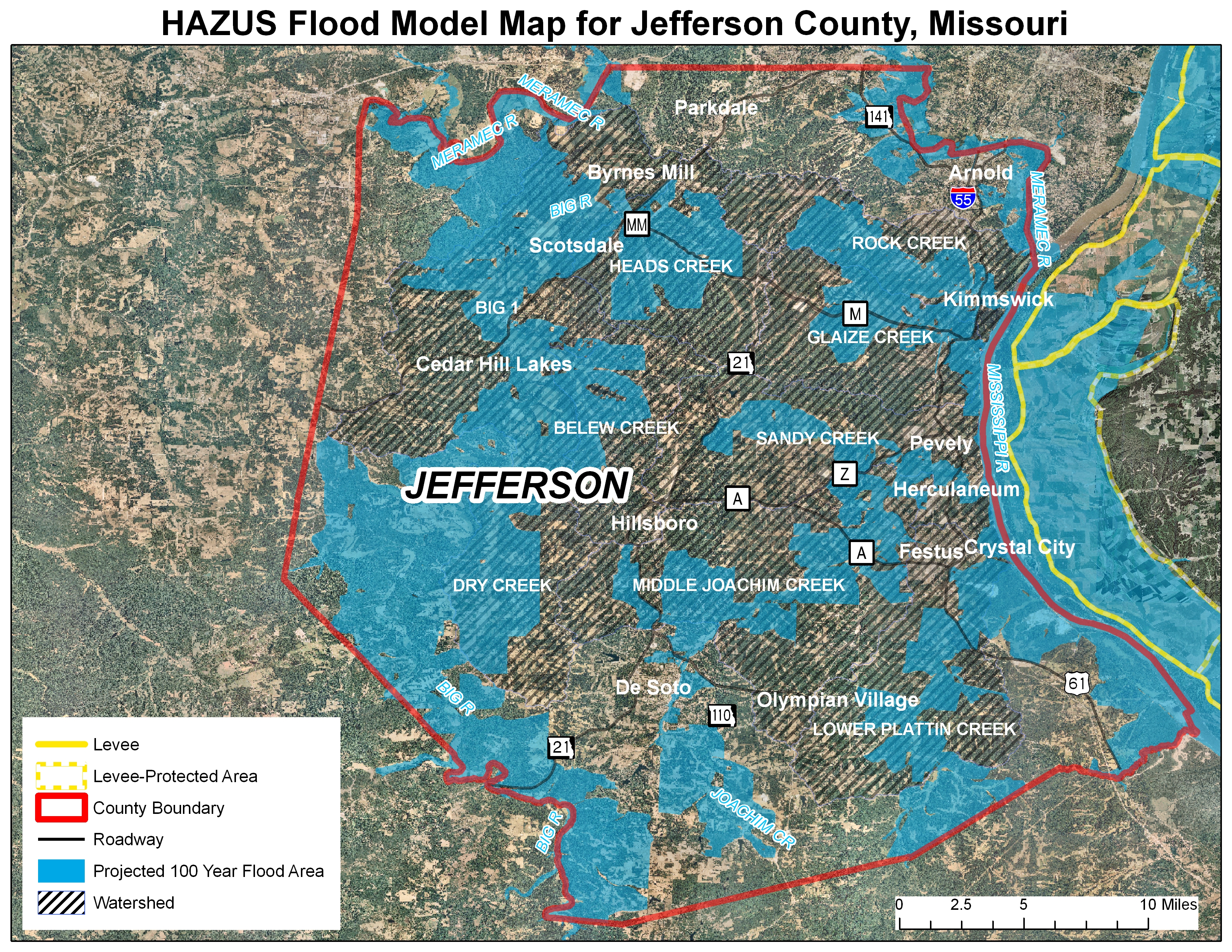 2015-2020 St. Louis Regional All-Hazard Mitigation Plan Maps – Jefferson County, MO – East-West ...